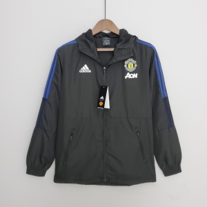 2022 Manchester United Windbreaker Black Soccer Jersey