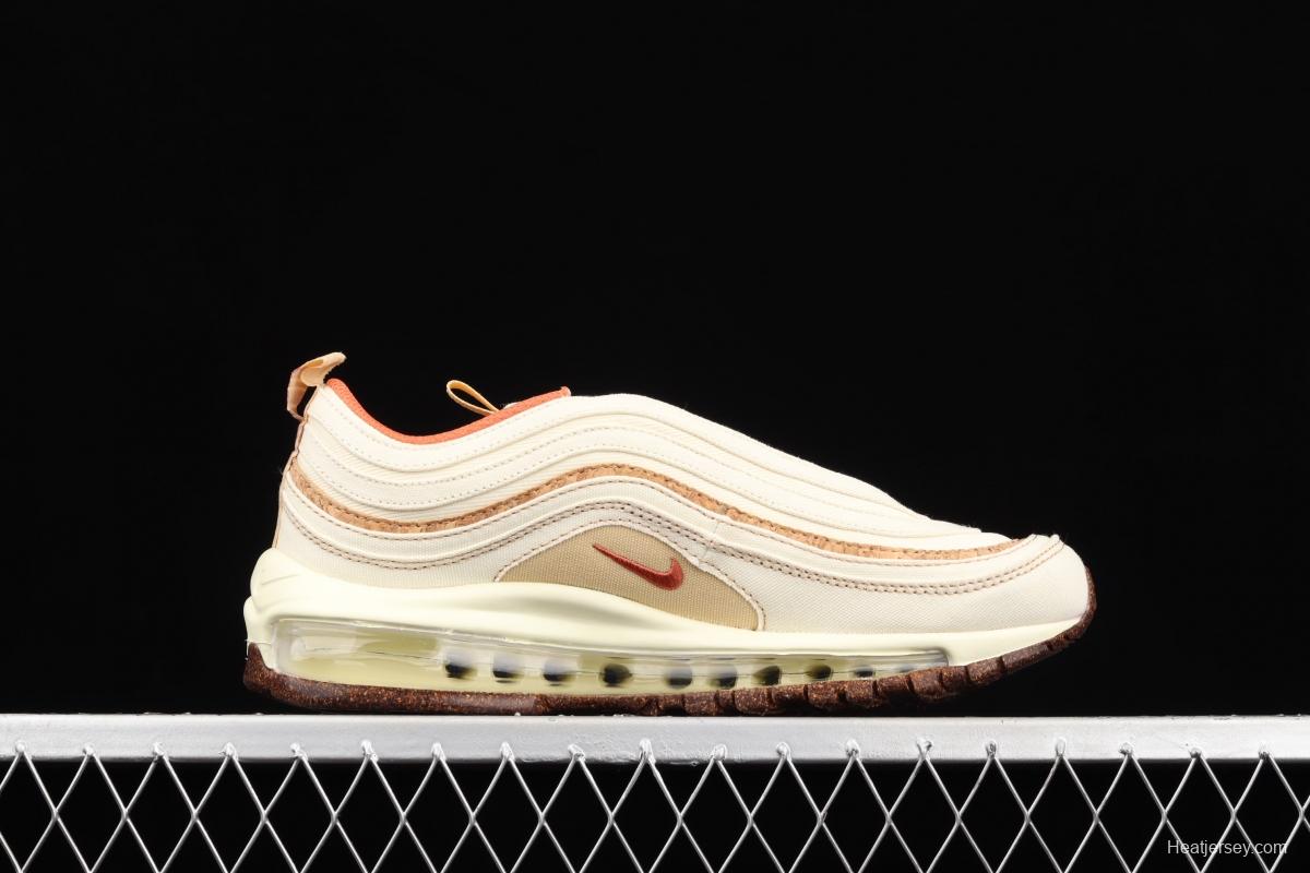 NIKE Air Max 97 SE bullet milk tea embroidered air cushion running shoes DC3986-100