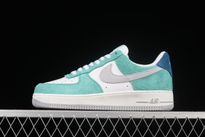 NIKE Air Force 1' 07 Low light green suede stitching low-top casual board shoes BQ8988-102