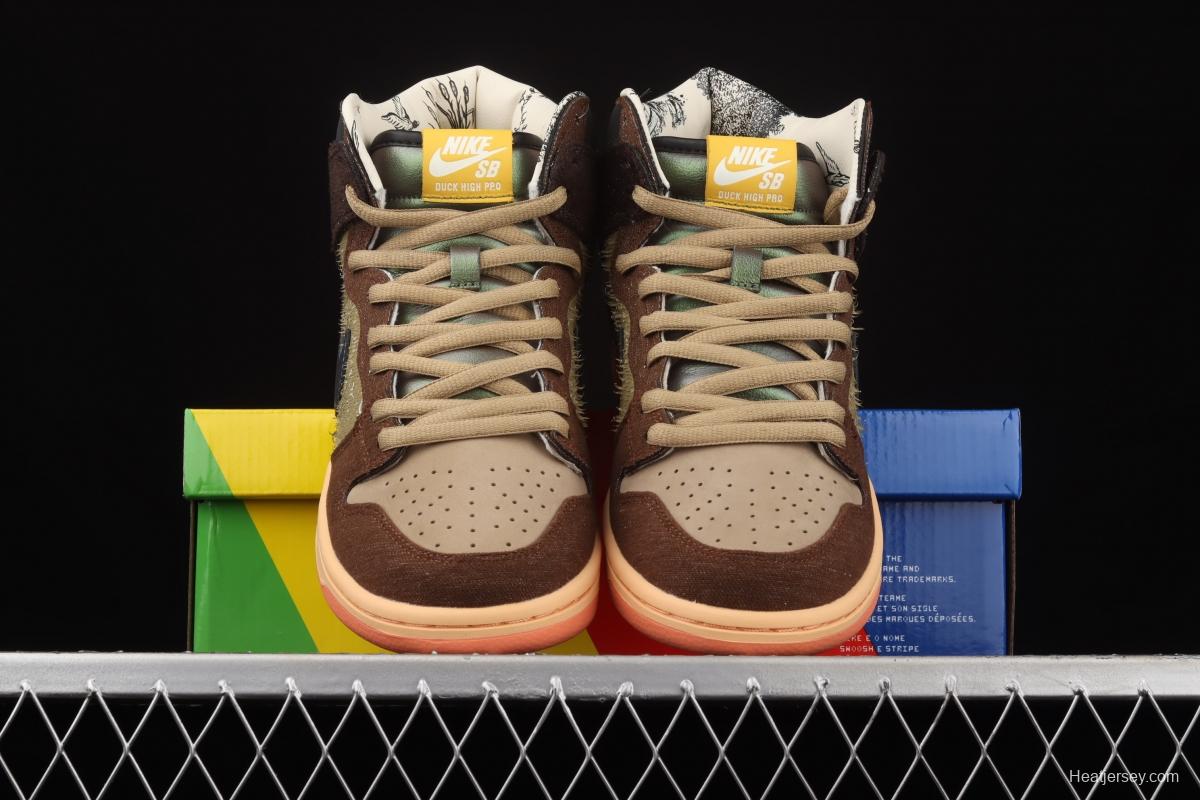 Concepts x NIKE SB DUNK High Mallard (wild duck) dunk series retro high top leisure sports skateboard shoes DC6887-200