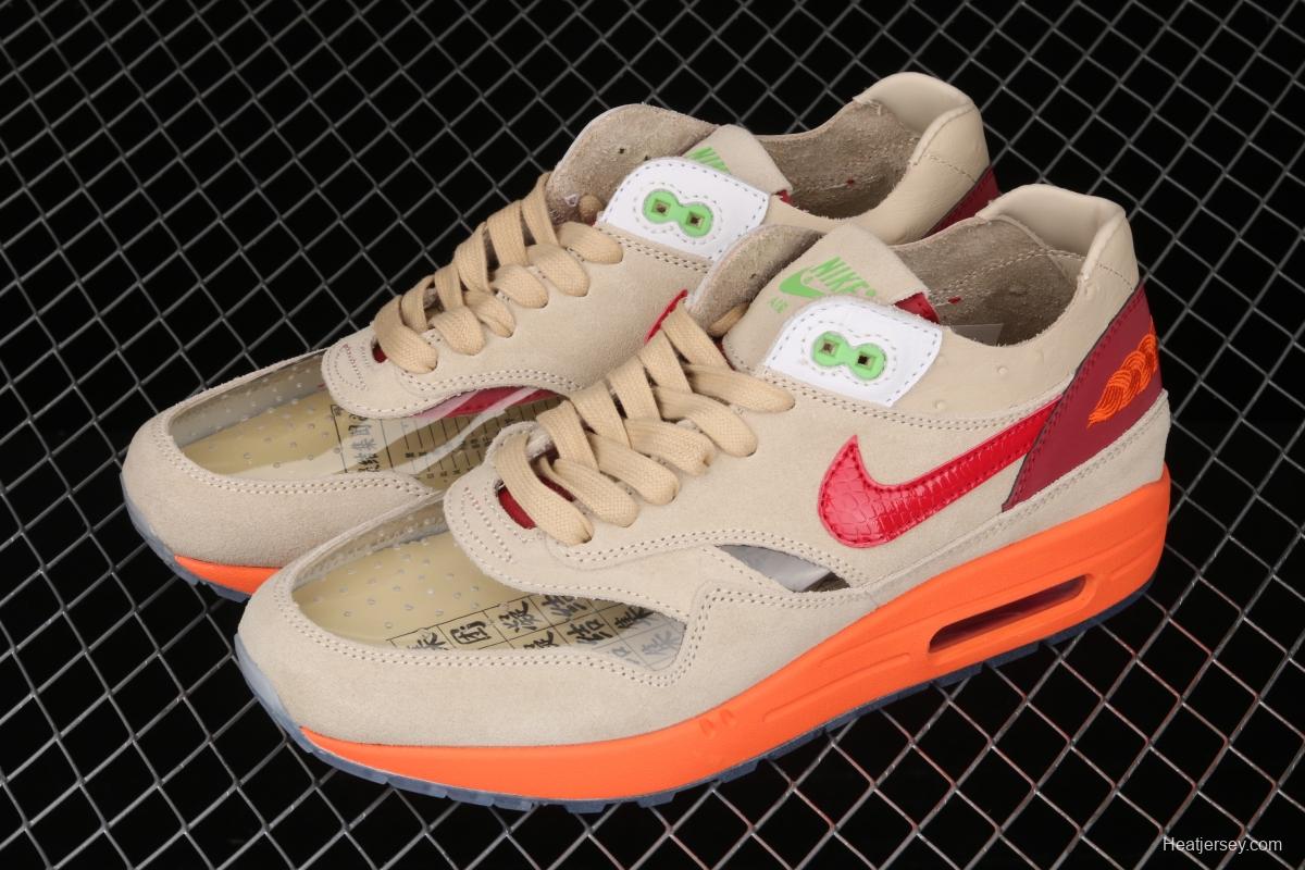 Clot x NIKE Air Max 1 Kiss of Death joint style retro casual running shoes DD1870-100