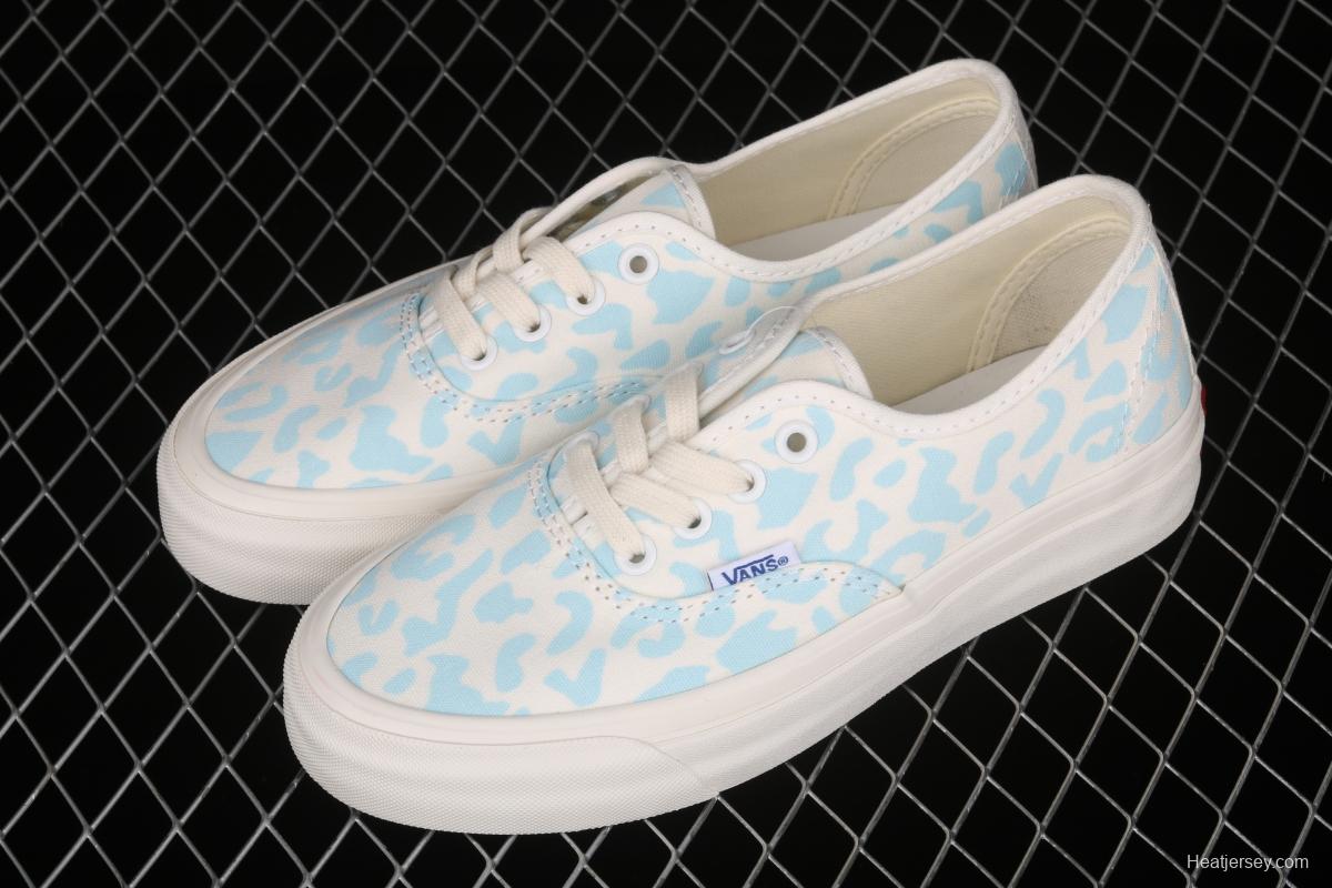 Vans Vault OG Authentic LX leopard print blue high-end regional vulcanized canvas low-top casual board shoes VN0A3CNB8PB