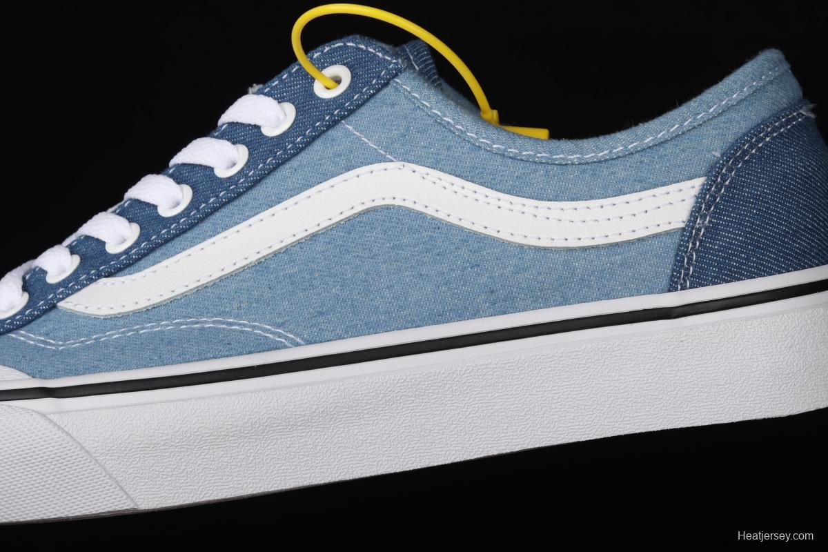 Vans Style 36 half-moon Baotou water wash color denim blue ultra-thin canvas vulcanized board shoes VN0A38G1Q70