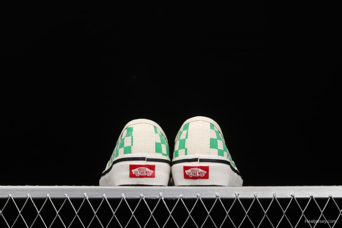 Vans Authentic classic Anaheim milk green checkerboard 4-hole low-side high-end vulcanized skateboard shoes VN0A54F241H