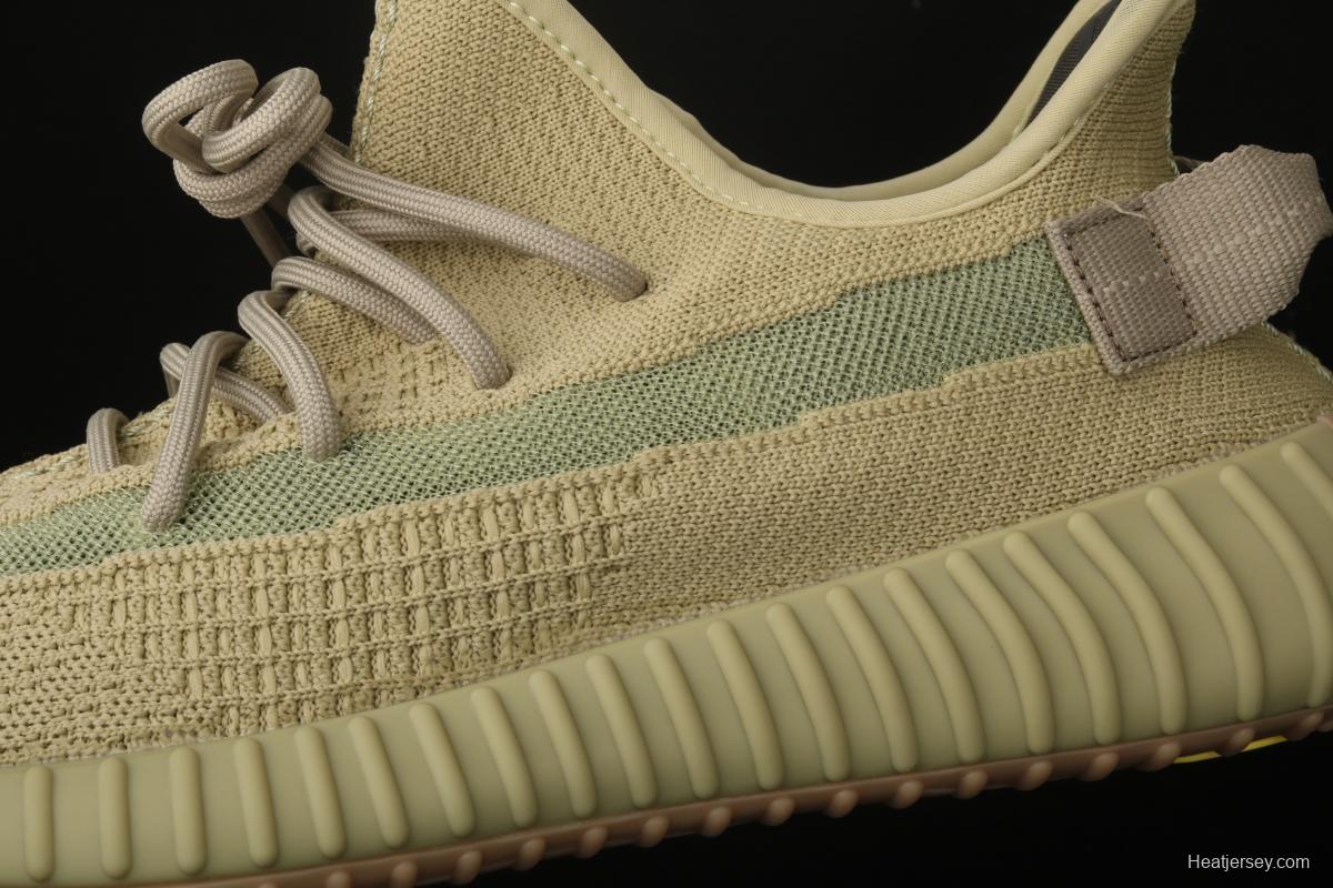 Adidas Yeezy 350 Boost V2 Sulfur FY5346 Darth Coconut 350 second generation hollowed-out matcha green color matching