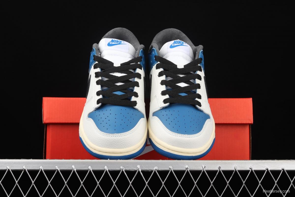 NIKE SB DUNK Low white, blue and black hook SB smash rebounds low upper board shoes DH0957-105