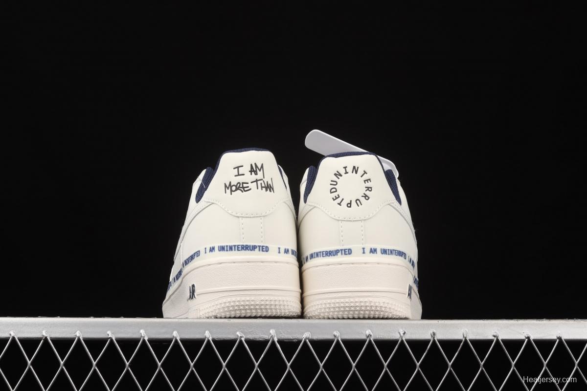 Uninterrupted x NIKE Air Force 1 MORE THAN rice dark blue signature graffiti all over the sky star low-top casual board shoes NU6602-301