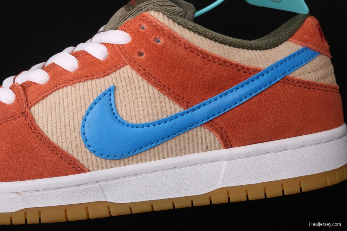 NIKE SB DUNK Low Pro brown-red color matching low-top casual board shoes BQ6817-201