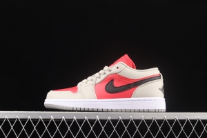 Air Jordan 1 Low Light Iron Ore siren red low-top cultural board shoes DC0774-060