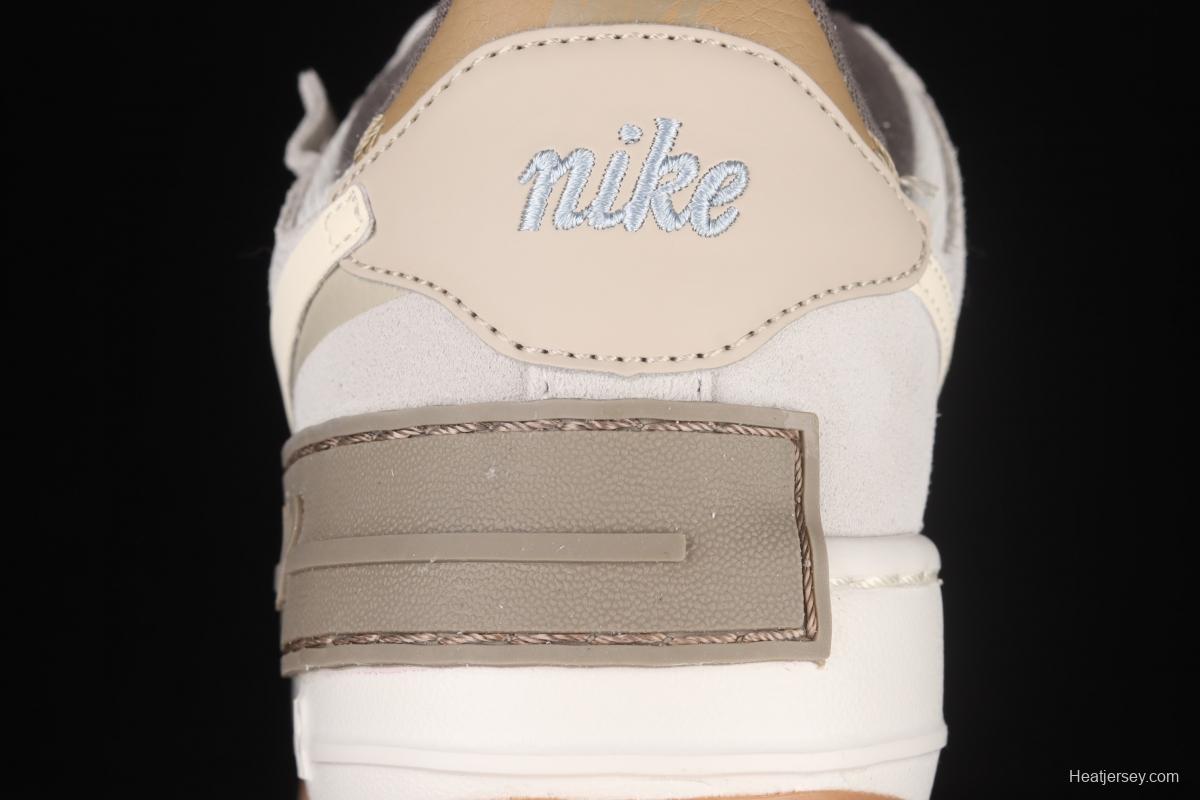 NIKE Air Force 1 ShAdidasow light weight heightened low-top board shoes DO7449-111,