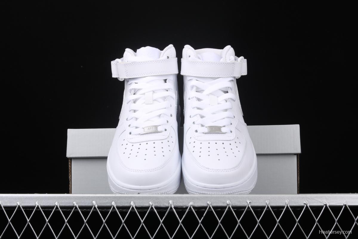 NIKE Air Force 1x 07 2019 all white medium top leisure sports board shoes 366731-100