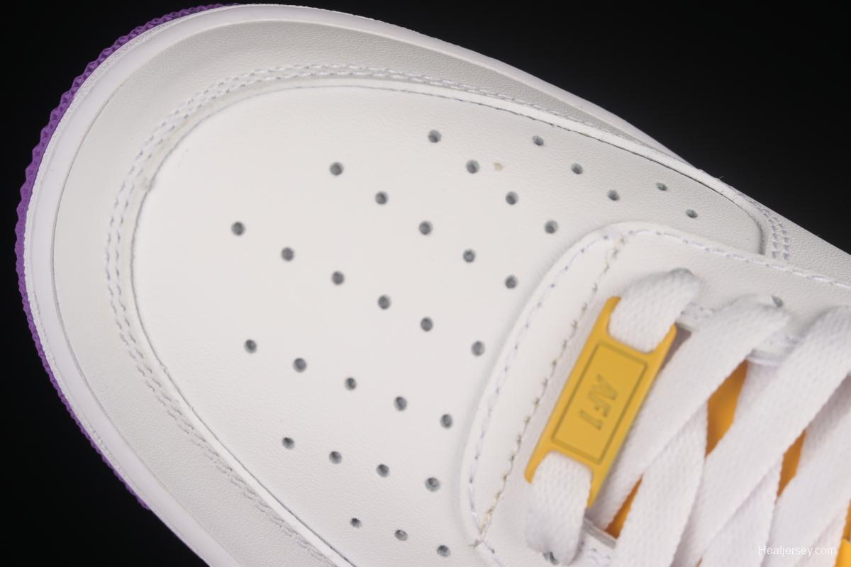 NIKE Air Force 1'07 Low Kobe White Purple Yellow Low Casual Sneakers DC8865-022