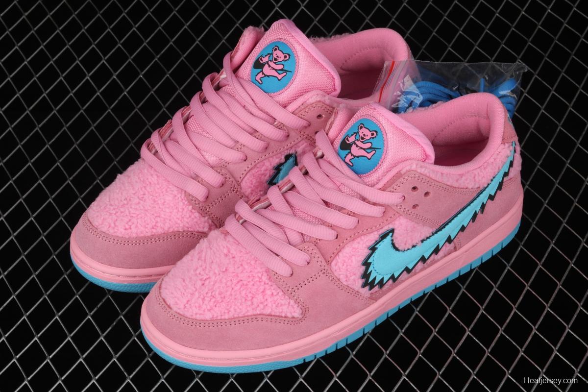 Grateful DeAdidas x NIKE SB DUNK Low Yellow Bear joint style pink and blue bear sports skateboard shoes CJ5378-600