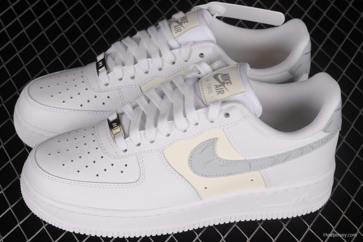 NIKE Air Force 1'07 Lx small hook white silver low-top sneakers DV2237-100