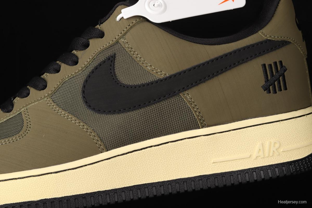 Undefeated x NIKE Air Force 1 Low SP Ballistic olive green sail leather splicing low-side leisure sports board shoes DH3064-300