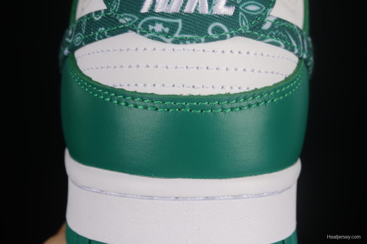 NIKE DUNK Low Green Paisley Cashew Flower White Green SB Buckle Shredded Backboard Fashion Casual Sneakers DH4401-102