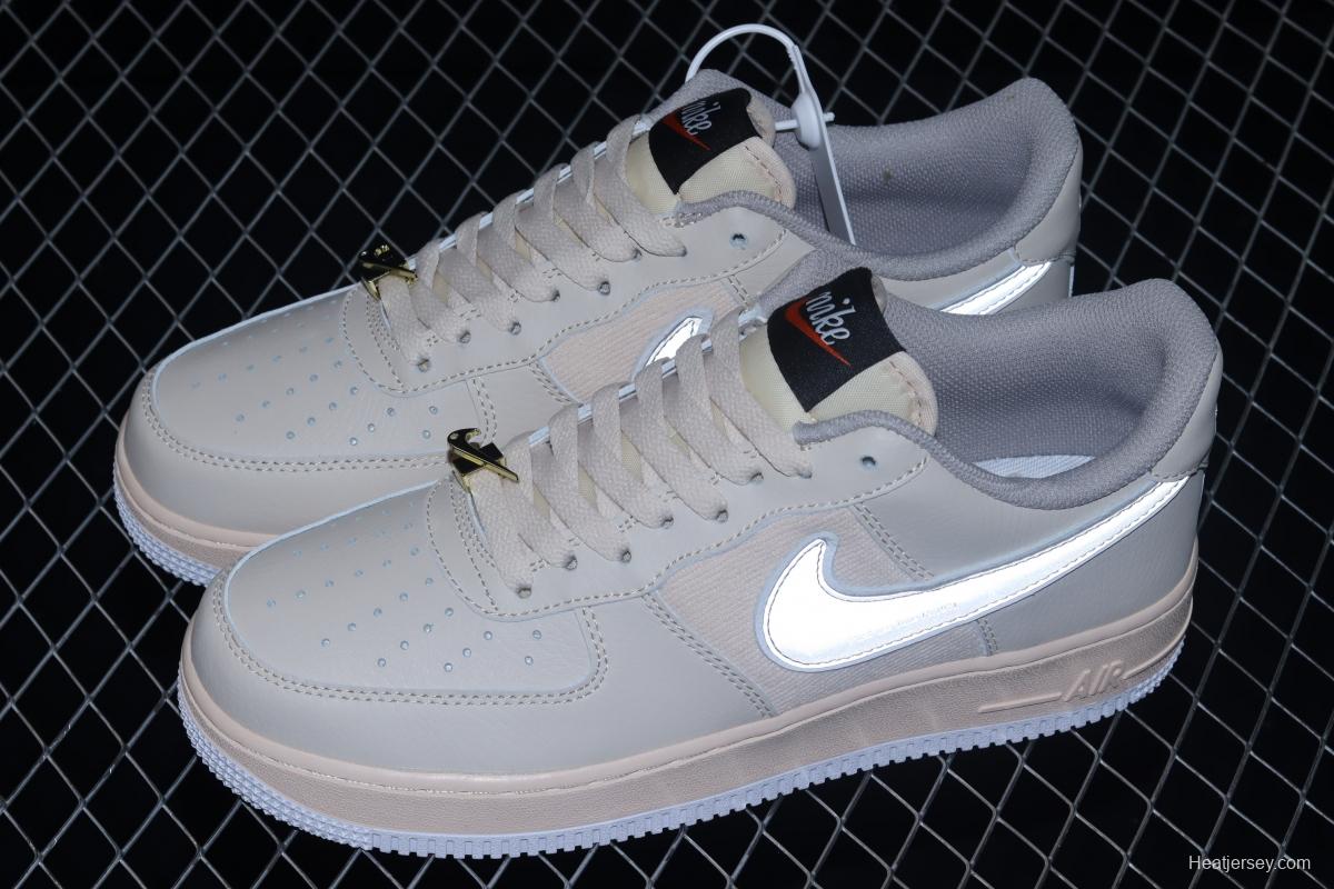 NIKE Air Force 1' 07 Low beige color 3M reflective low-top casual board shoes DJ7015-991