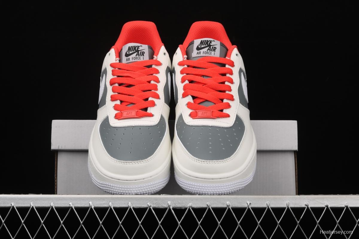 NIKE Air Force 1' 07 Low gray-red pigeon color matching low-top casual board shoes CT3427-900