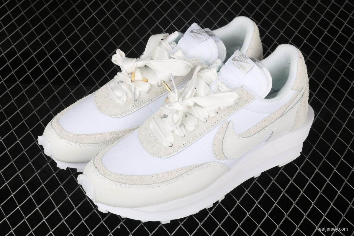 Sacai x NIKE LVD Waffle Daybreak Japanese deconstruction aesthetics overlapping design avant-garde waffle deformable leisure jogging shoes BV0073-101