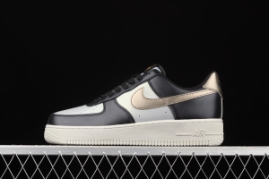 NIKE Air Force 1 Low black gold mandarin duck low top casual board shoes 849345-003