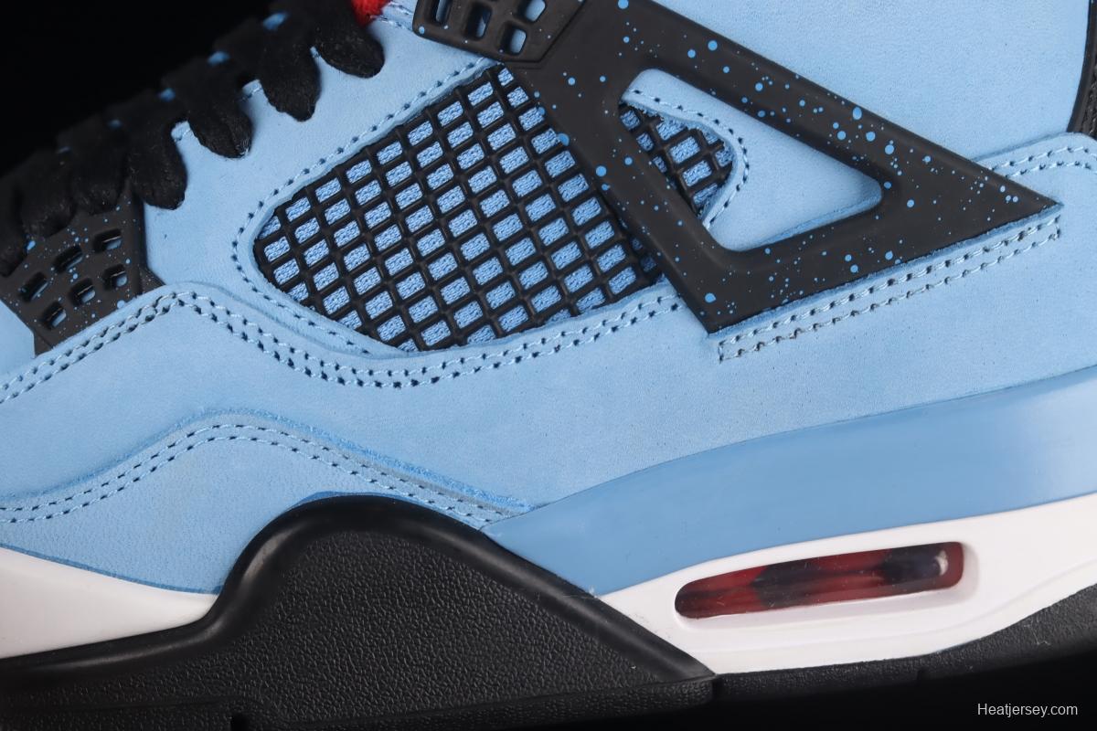 Travis Scott Cactus Jack x Air Jordan 4 Retro AJ4 joint style suede blue 308497-406