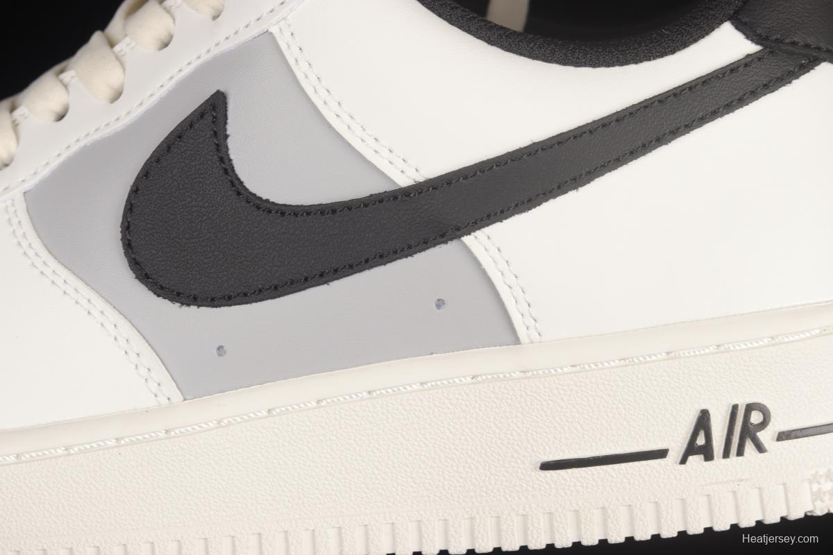 NIKE Air Force 1'07 Beige Black Grey Colorblock Low Top Sports Casual Sneakers RS2696-112