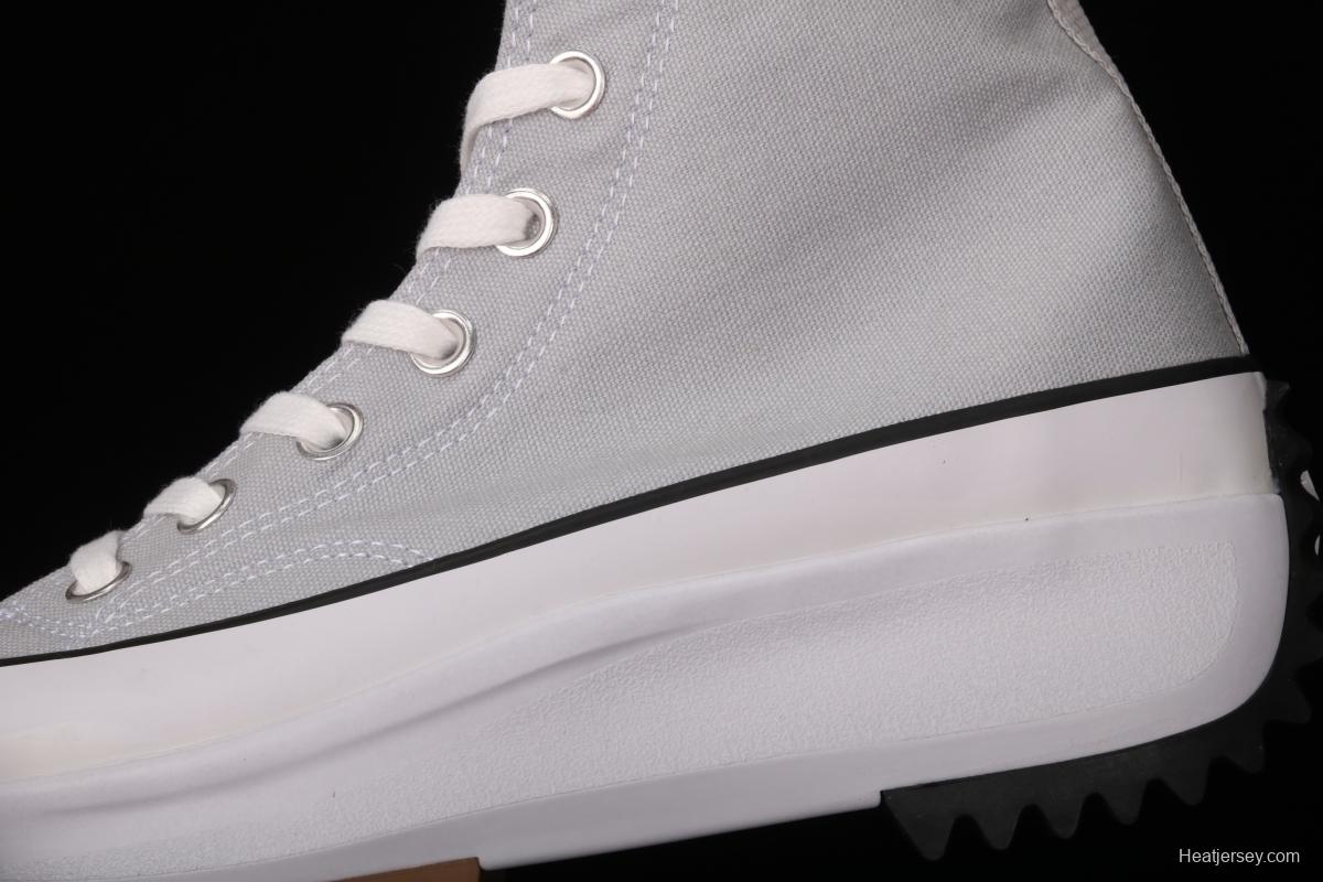 Converse Run Star x JW Anderson joint style grey high-top thick-soled canvas shoes 170552C