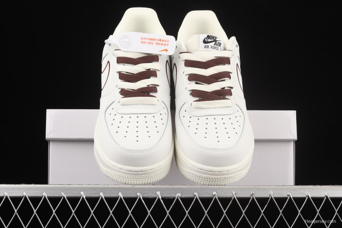 NIKE Air Force 11407 Low beige electric embroidery hook low-top casual board shoes CL6326-138,