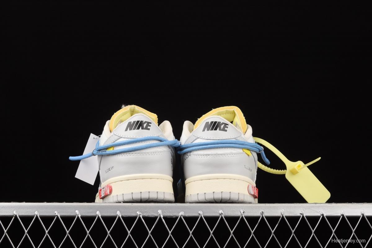 OFF-White x NIKE DUNK Low 04 of 50 OW Grey Leisure Sports Skateboard shoes DM1602-113