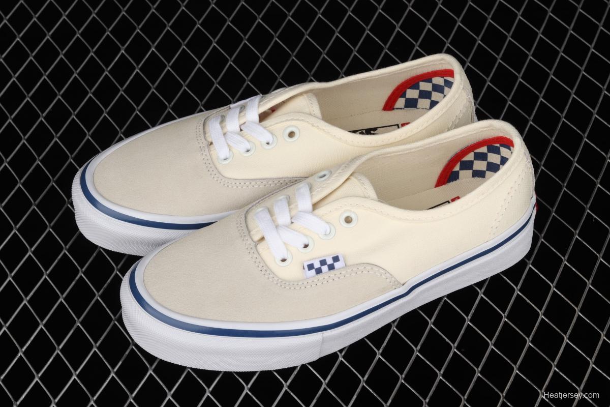 Vans Skate Authentic Pro series rice-white low-top casual board shoes VN0A5FC8OFW