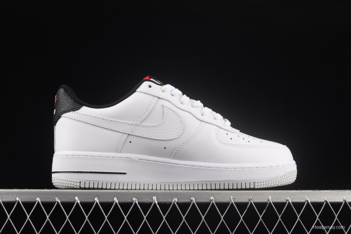 NIKE Air Force 11607 Low Peace Love Swoosh white and black graphic printed low-top casual board shoes DM8148-100