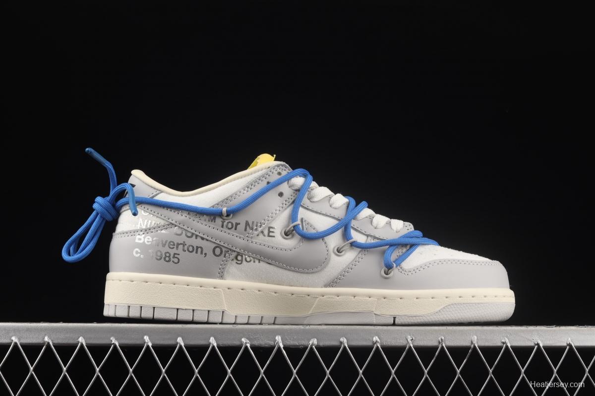 OFF-White x NIKE DUNK Low OW white gray leisure sports skateboard shoes DM1602-112