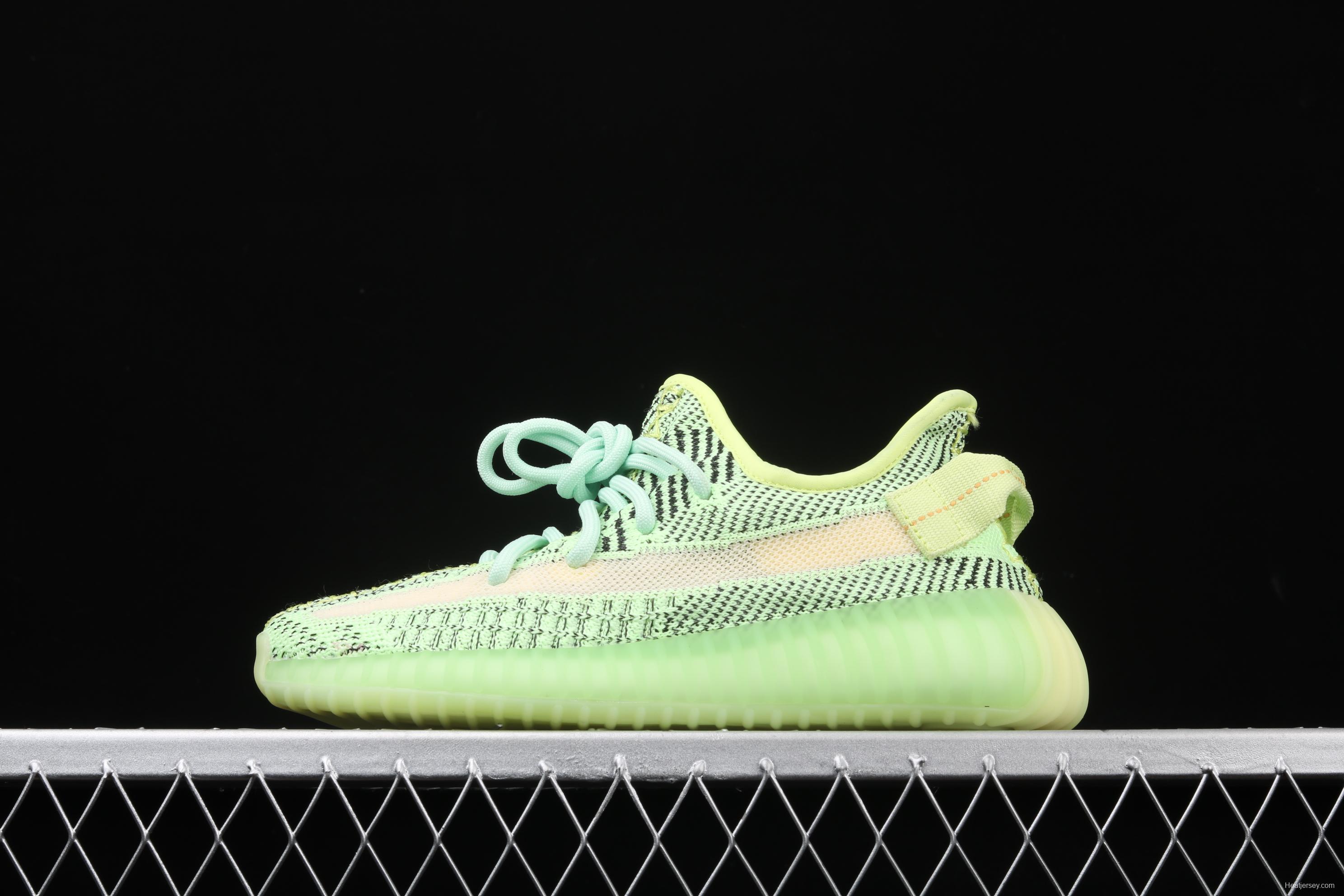 Adidas Yeezy Boost 350V2 Yeezreel FX4130 Darth Coconut 350 the second generation of hollowed-out black and yellow luminous stars