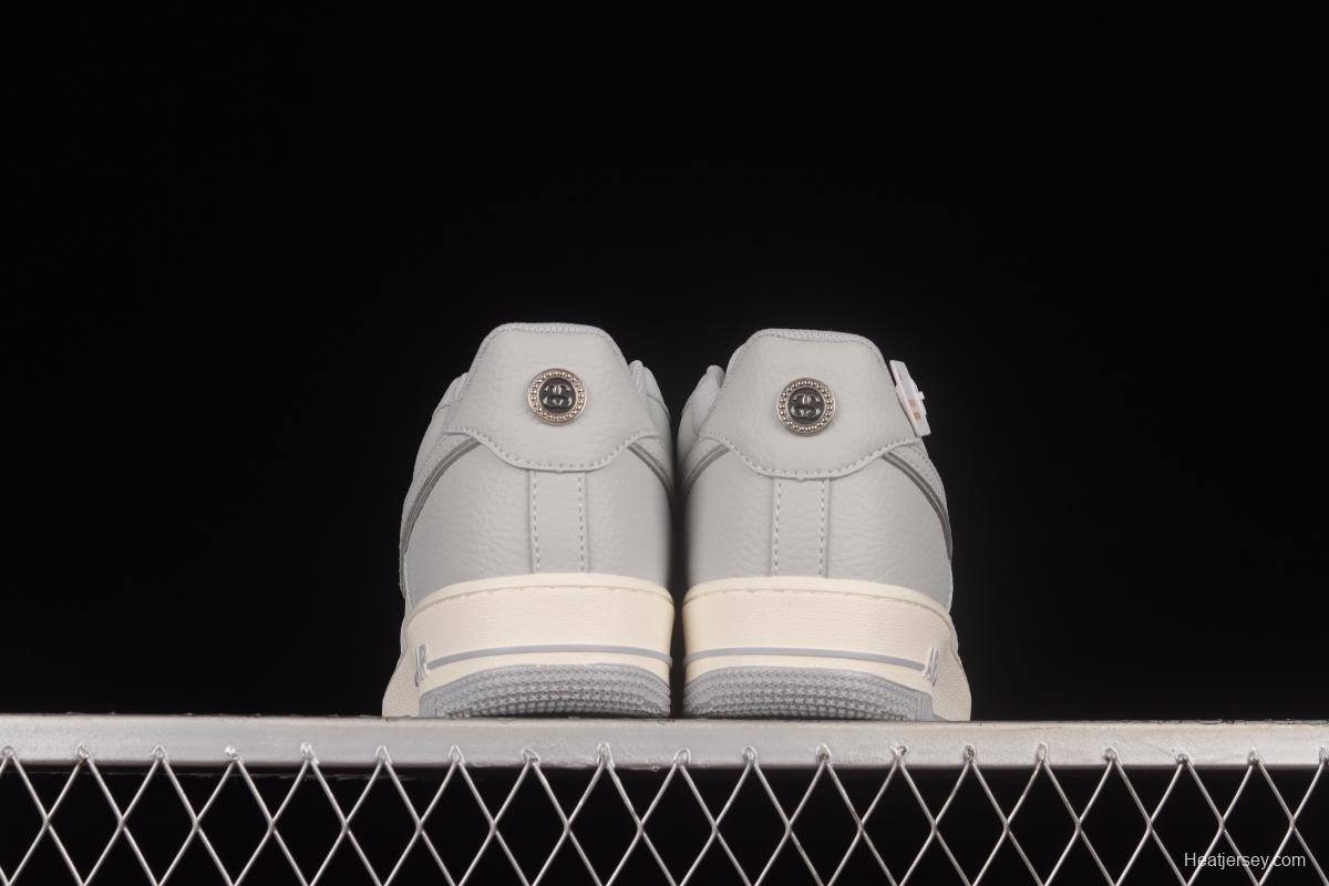 Stussy x NIKE Air Force 1 Low Stussy Co-branded White Gray White Reflective Starry Low Top Casual Sneakers ST2022-616