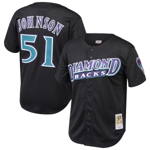 Youth Randy Johnson Black Cooperstown Collection Mesh Batting Practice Throwback Jersey