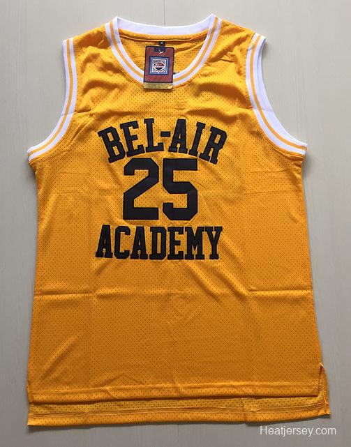 The Fresh Prince of Bel-Air Alfonso Ribeiro Carlton Banks Bel-Air Academy Yellow Basketball Jersey