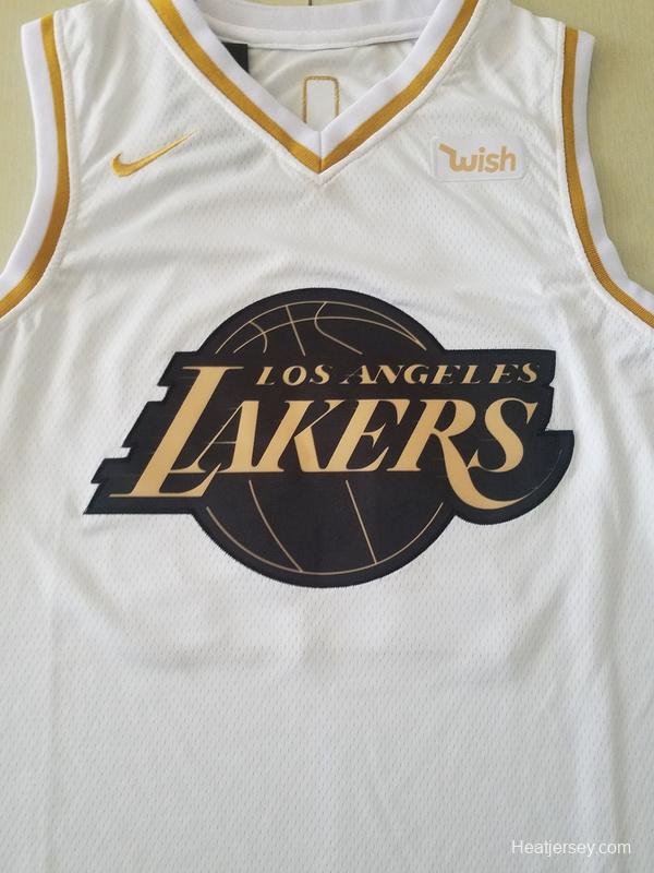 LeBron James 23 White Golden Edition Jersey