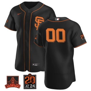 Men's Black 2020 Alternate Authentic Custom Patch Team Jersey