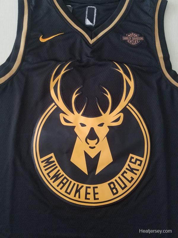 Giannis Antetokounmpo 34 Black Golden Edition Jersey