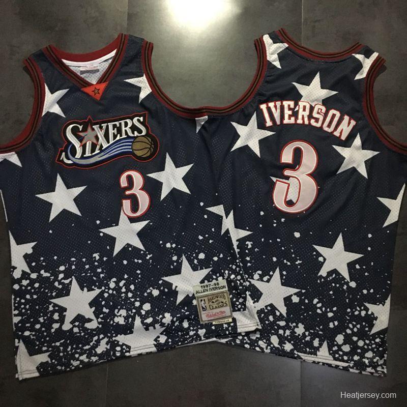 Men's Allen Iverson Black Retro Classic Team Jersey