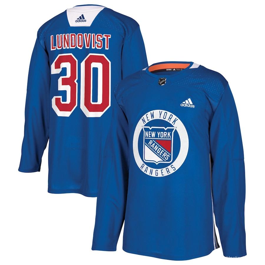 Men's Henrik Lundqvist Blue Practice Player Team Jersey