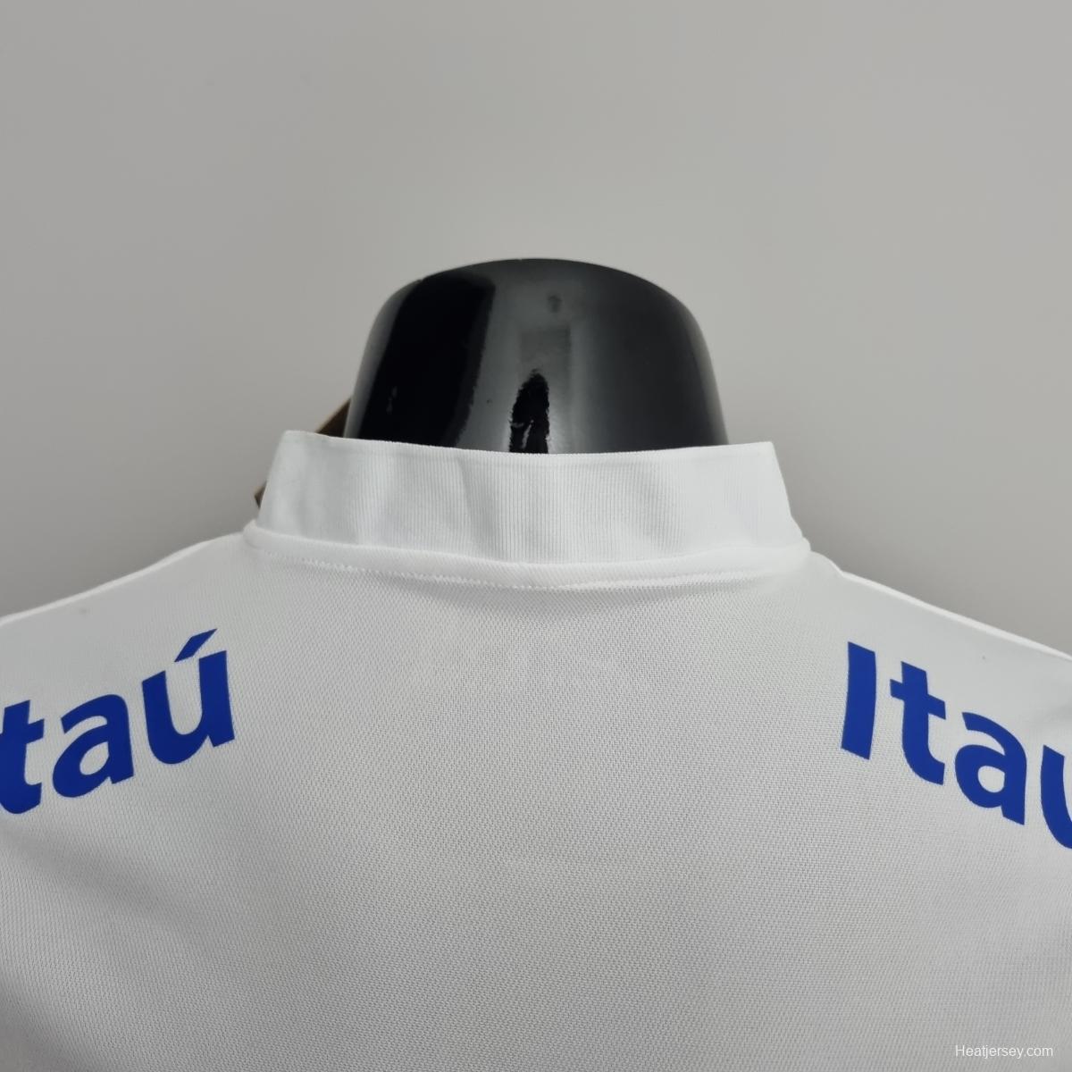 Low Neck POLO Brazil White Soccer Jersey