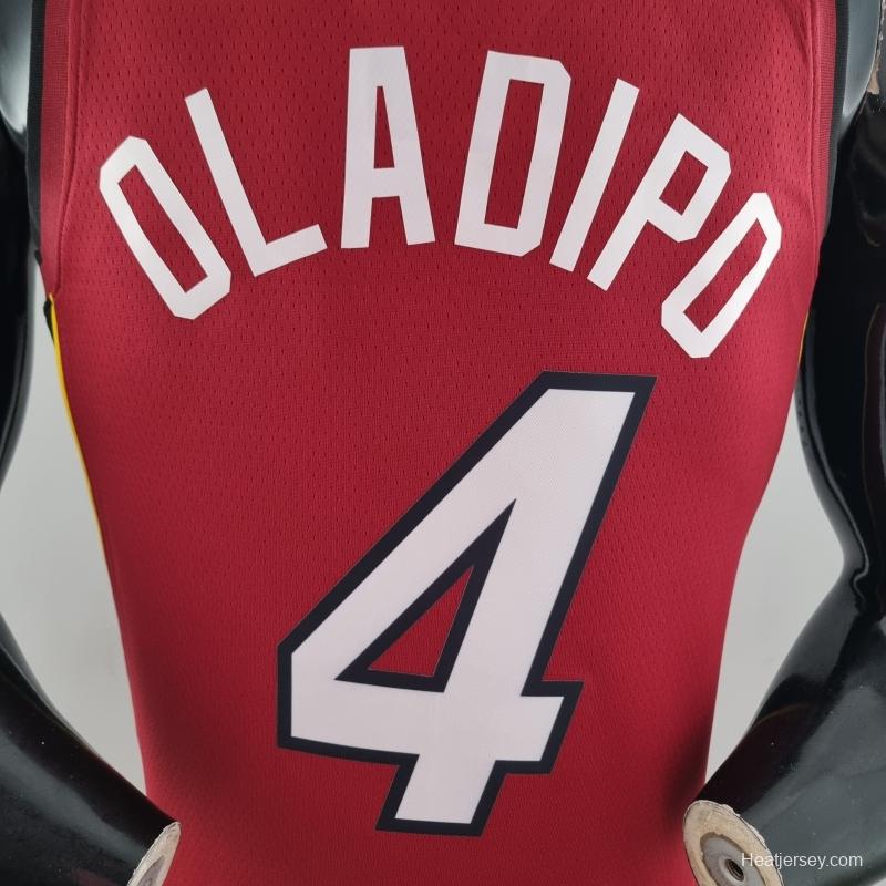 75th Anniversary Miami Heat Jordan OLADIPO#4 Burgundy NBA Jersey