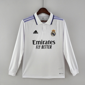 22/23 Long Sleeve Real Madrid Home  Soccer Jersey