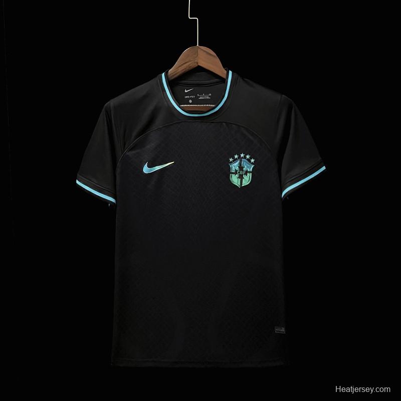 2022 Brazil Black Concept Black Jersey