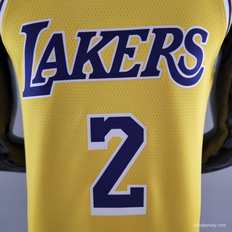 75th Anniversary IRVING #2 Los Angeles Lakers Yellow NBA Jersey