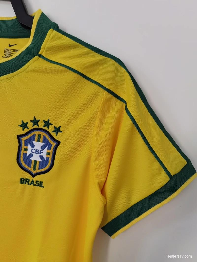 Retro 1998 Brazil Home Soccer Jersey