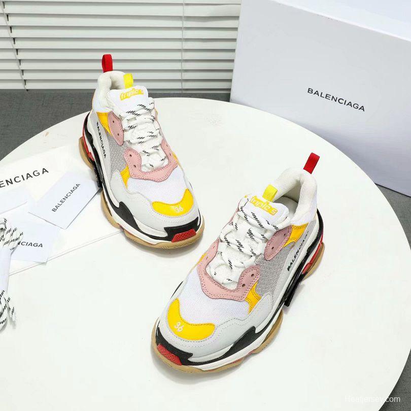 Men/Women Balenciaga Triple-S Sneaker White/Yellow Item 6380340