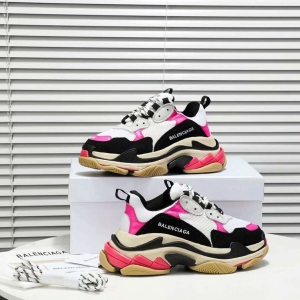 Men/Women Balenciaga Triple S  Sneaker Pink/Black/White