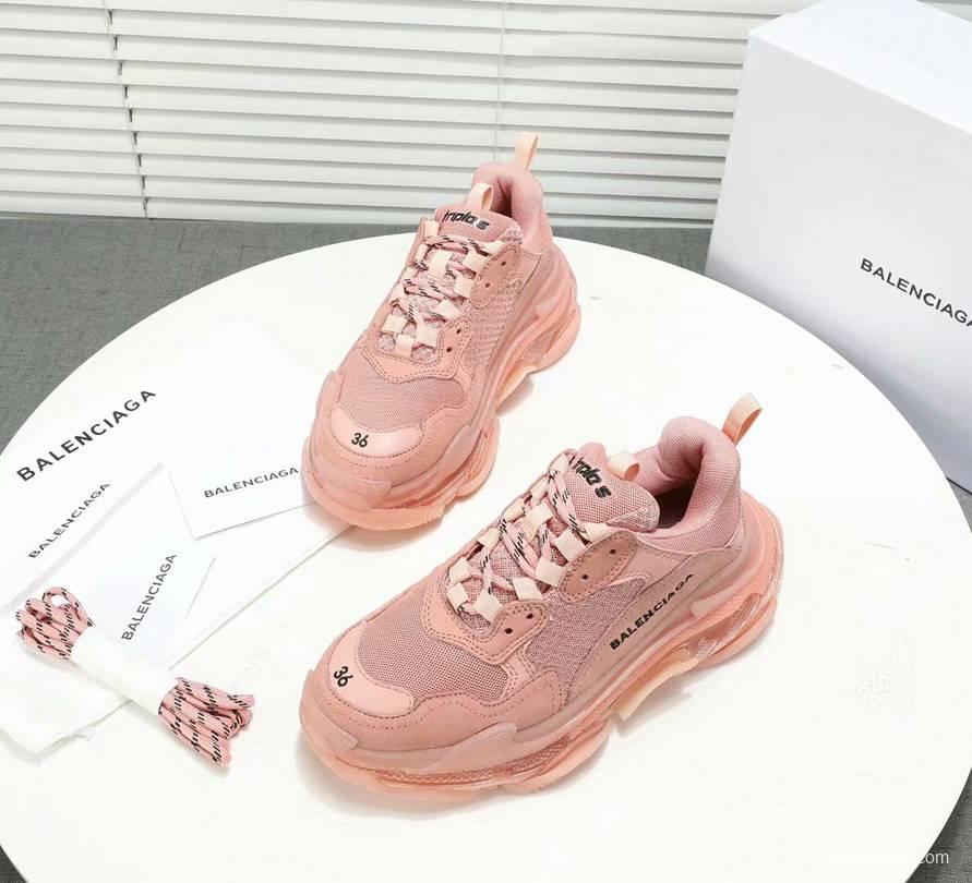 Men/Women Balenciaga Triple S Clear Sole Pink Sneaker Item 6380380